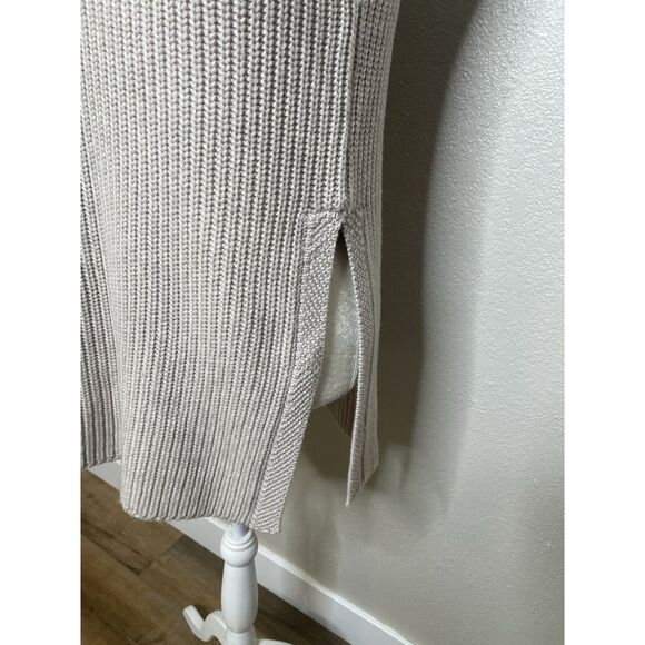 ARITZIA WILFRED XS Beige Oatmeal 100% Wool Sleeveless Sweater Vest Long Slits - Picture 3 of 13
